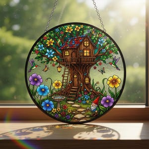 Tree Suncatcher Window Hanging, Acrylic Suncatcher Tree of Life Art Personalized Gift